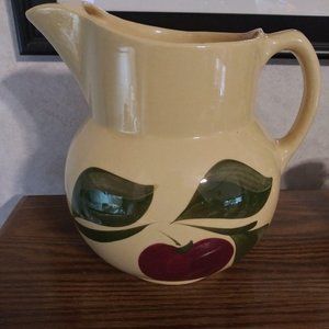 Vintage Watt Pottery Apple 8" Ice Lip Pitcher 17 Y
